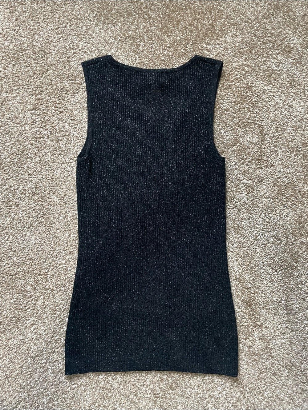 Finity Black Metallic Ribbed Tank Top - Picture 4 of 7